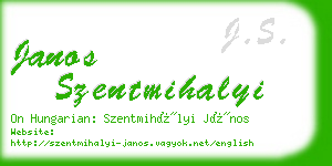 janos szentmihalyi business card